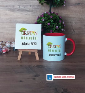 Orman Mühendisi Dekoratif Taş, Kupa Bardak Kırmızı Hediye (Model 1)