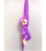 Sevimli Sesli Pelüş Maymun 30 cm (Mor)