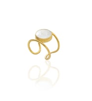 Kadir Jewellery 22 Ayar Altın Kaplama Kadın Zirkon Taşlı Yüzük (Beyaz)