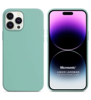 Microsonic Apple iPhone 15 Pro Kılıf Liquid Lansman Silikon Mor (Su Yeşili)