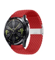 Sneezy Huawei Watch Gt4 46mm İle Uyumlu 22mm Metal Klips Solo Fiberlink Örgü Kordon (Kırmızı)