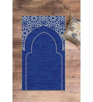 EVDEYA Dijital Baskılı Yıkanabilir Motifli Namazlık Seccade 70x130 cm, SECCADE-15-GRİ, (Mavi)