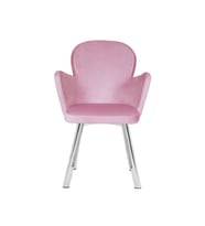 MARKA ELZ SALON/MUTFAK SANDALYESİ KELEBEK (SUNİ DERİ/KROM AYAK) (Pembe)