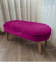 Ultra Lüks Oval Parrot Puf Ahşap Ayak (Mor)