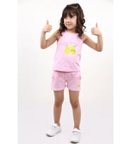 Toontoy Kız Bebek Baskılı Şortlu Takım (Açık Pembe)