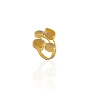 Kadir Jewellery 22 Ayar Altın Kaplama Zirkon Taşlı Kadın Vintage Yüzük (Sarı)