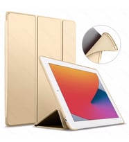 Apple iPad 9. Nesil 10.2" Kılıf Arkası Silikon Smart Case A2602 A2603 A2604 A260 (Gold)