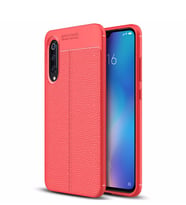 Microsonic Xiaomi Mi 9 Kılıf Deri Dokulu Silikon (Kırmızı)