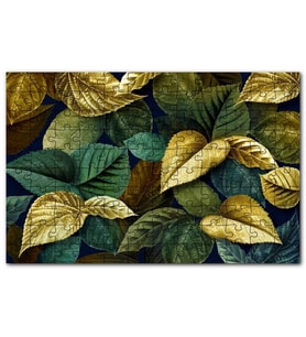 Cakapuzzle Yeşil Kahverengi Altın Yapraklar Bir Arada Puzzle Yapboz MDF (Ahşap) (500 Parça)