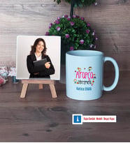 Arapça Öğretmeni Fotoğraflı Dekoratif Taş, Kupa Bardak Beyaz Hediye (Model 1)