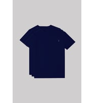 Unisex Bisiklet Yaka Standart %100 Pamuk Erkek Basic T-Shirt 3'li paket (Lacivert)
