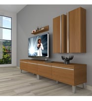 Decoraktiv Eko 5220T Mdf Krom Ayaklı Tv Ünitesi Tv Sehpası (Ceviz)