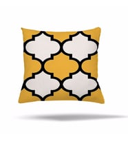 Mermer Geometrik Desen Gizli Fermuarlı Yastık Kılıfı Kırlent Kılıfı Koltuk Yastık Kılıfı  (Sarı)
