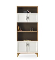 Irmak Dolaplı 5 Raflı Kitaplık 80x30x195cm (Ekru)