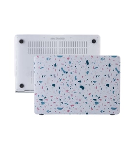 MacBook Air Kılıf HardCase A1369 A1466 ile Uyumlu Terrazzo Desen Baskılı Kılıf (Beyaz)
