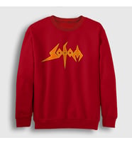 Presmono Unisex Bordo Logo Sodom Sweatshirt 383227tt (Kırmızı)