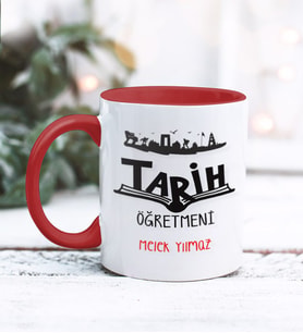 Tarih Öğretmeni Tasarımlı Kişiye Özel Kupa Bardak (Kırmızı)