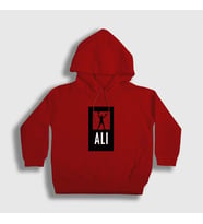 Presmono Unisex Çocuk Beyaz Victory Muhammed Ali Kapüşonlu Sweatshirt 230931tt (Kırmızı)