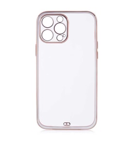 Uyumlu Model Apple iPhone 13 Pro Kılıf Köşeli Gold Şeffaf Kapak (Beyaz)
