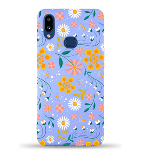 PrinfiFy Samsung Galaxy A10s Uyumlu Lansman Kılıf Çiçek Tasarımlı İçi Kadife Kapak (Lila)