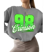 Bej Crimson beyzbol forması Baskılı 3 iplik şardonlu kalın unisex Sweatshirt erkek kadın bisiklet (Gri)