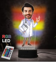 Doğum Günü Hediyesi,Sevgiliye Hediye, Kişiye Özel Fotoğraflı Doktor Karikatür 3D Led Lamba (RGB)