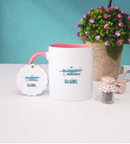 Su Ürünleri Mühendisi Kupa Bardak ve Anahtarlık (Pembe)