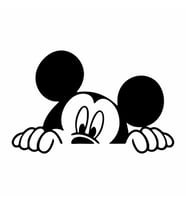 Mickey Mouse Araba Sticker  siyah 20x13 CM (Siyah-Siyah)