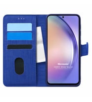 Microsonic Samsung Galaxy A54 Kılıf Fabric Book Wallet Siyah (Lacivert)