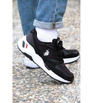 U.S. POLO ASSN. 4M HUSKY 4FX ERKEK SPOR AYAKKABI (Siyah - Beyaz)