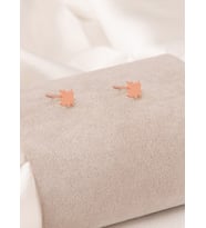 925 AYAR GÜMÜŞ MİNİMAL ÇINAR YAPRAĞI KÜPE (Rose)