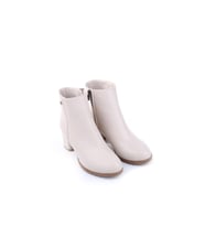 Pierre Cardin 52524 Kadın 6cm Topuk Fermuarlı Bot (Krem)