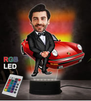 Doğum Günü Hediyesi,Sevgiliye Hediye, Kişiye Özel Fotoğraflı Başkan Karikatür 3D Led Lamba (RGB)
