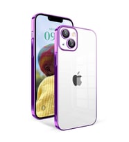 Vendas iPhone 14 Uyumlu ( iPhone 14 ) Veve Serisi Parlak Renkli Kenarlı Elektroplated Magic Silikon Kılıf (Lila)