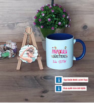 Anaokulu Öğretmeni Kupa Bardak Beyaz ve Fotoğraflı Ahşap Anahtarlık Hediye Öğretmenler Günü Hediyesi (Model 3)