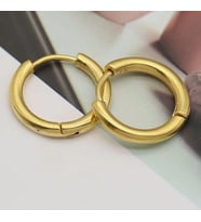 Unisex çelik gümüş renk halka küpe (Gold)