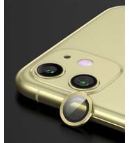 Uyumlu Model Apple iPhone 12 Kamera Lens Koruyucu Çerçeveli Koruyucu CL-02 (Gold)