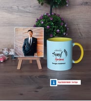 Sınıf Öğretmeni Fotoğraflı Dekoratif Taş, Kupa Bardak Beyaz Hediye (Model 7)