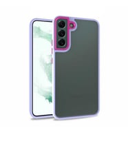 Galaxy S22 Kılıf Zore Flora Buton,Kenar Çevresi Renkli Kılıf (Lila)