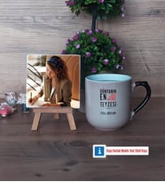Teyzeye Hediye Fotoğraflı Dekoratif Taş, Kupa Bardak Beyaz Hediye (Model 10)