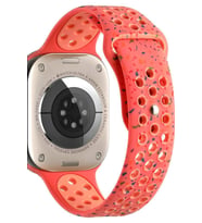 Apple Watch 42mm Kordon KRD-02 Suya Dayanıklı Delikli Renkli Silikon Kordon (Turuncu)