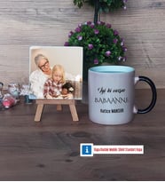 Babaanneye Hediye Fotoğraflı Dekoratif Taş, Kupa Bardak Beyaz Hediye (Model 9)