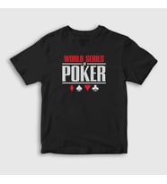 Presmono Unisex Çocuk Beyaz Wsop World Series Of Poker T-Shirt 363632tt (Siyah)