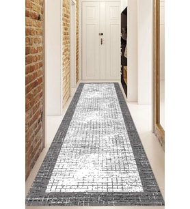 Dijital Baskılı Kaymaz Taban Yıkanabilir Modern Yolluk Ve Koridor Halısı NDU-HS-226 (Gri)