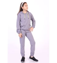 Toontoy Kız Çocuk Cepli Armalı Eşofman Takım (Gri)