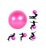 Pekial 65 Cm  Pilates Topu Yoga Plates Egzersiz Topu Ball + Şişirme Pompası Seti (Pembe)