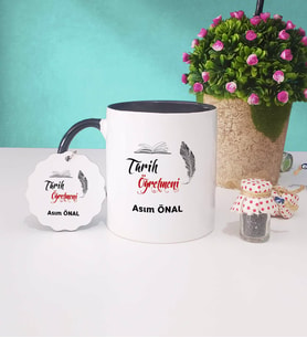 Tarih Öğretmeni Kupa Bardak ve Anahtarlık (Siyah)