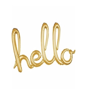Hello Birleşik Folyo Balon (Gold)