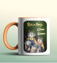 Kişiye Özel Rick and Morty Deney Beyaz Renk Kupa (Turuncu)