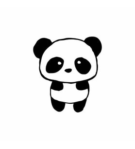 Sevimli Panda Araba Sticker siyah 13x14 CM (Siyah)